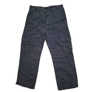 Mother The Private Cargo Sneak Pocket Barrel Leg Jeans Black Sz‎ 32